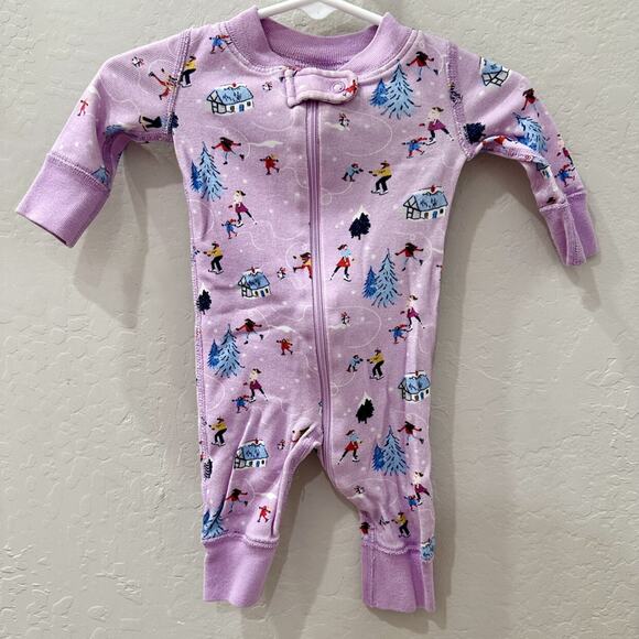 Hanna Andersson Purple Ice Skater Zipper Sleeper Pajamas - Picture 1 of 7